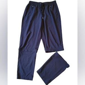 PENNINGTONS ACTIVEZONE Black Zip Convertible Leisure Pants, Size X